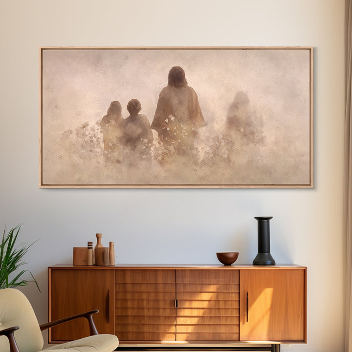Silent Meadow Light – Framed Canvas Print – Christian Wall Art – Christian Art Canvas – Jesus Painting – Christmas Wall Art – Christian Gif