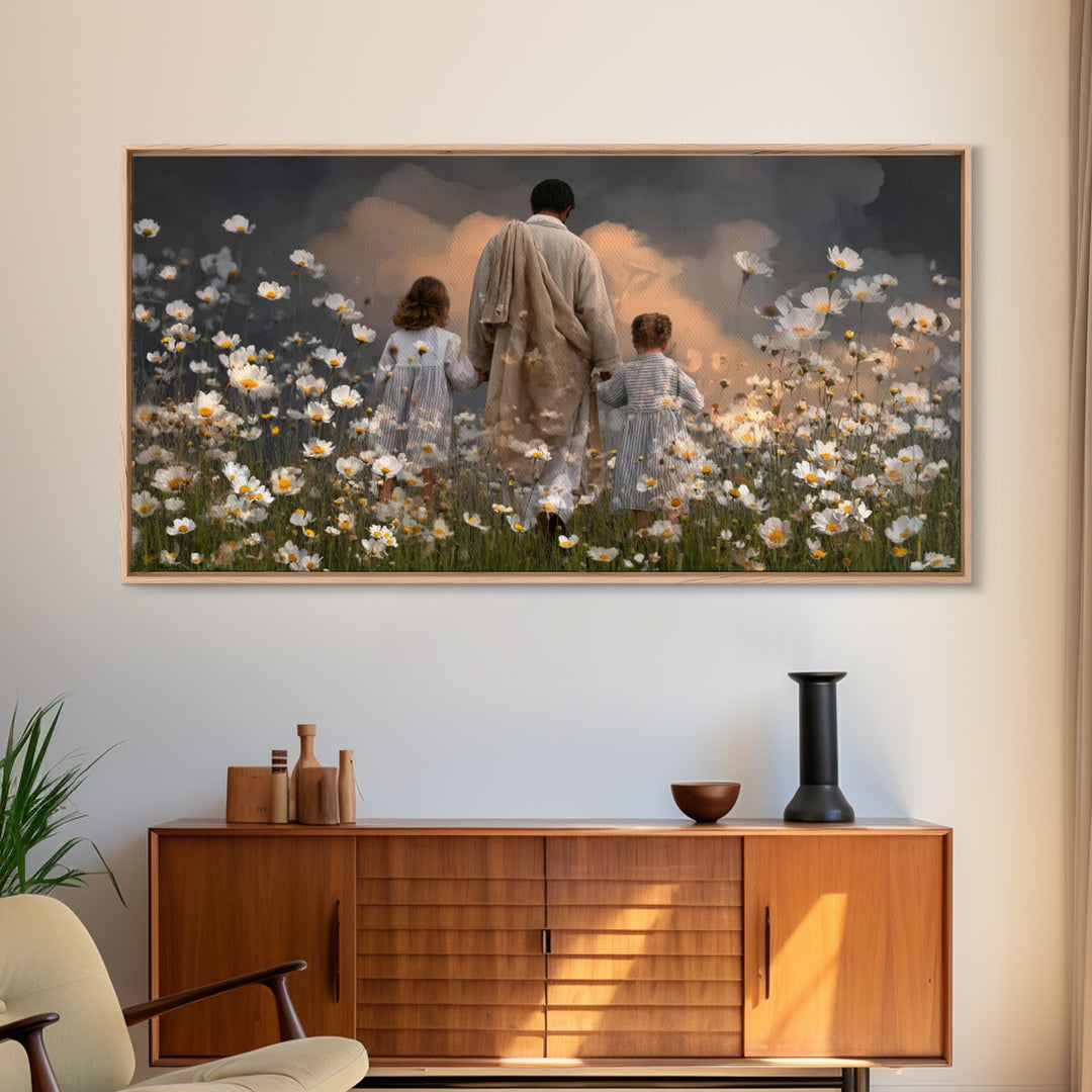 Gathered In Hope | Framed Canvas Print | Christian Art Canvas | Christian Wall Art | Jesus Painting | Christian Christmas Art | Christian D