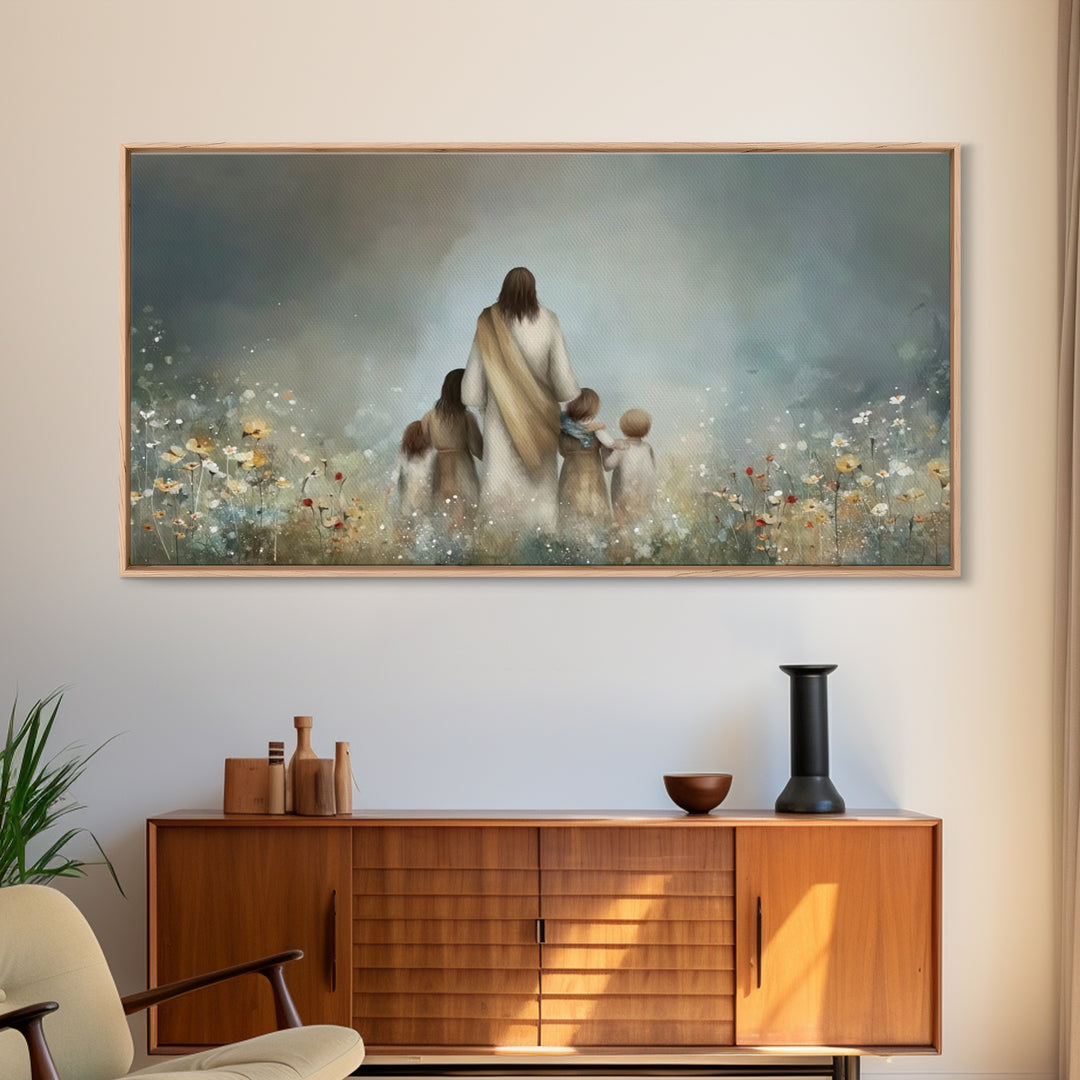 Blossoms Of Grace – Framed Canvas Print – Christian Wall Art – Jesus Painting – Christian Art Canvas – Christian Christmas Art – Christian