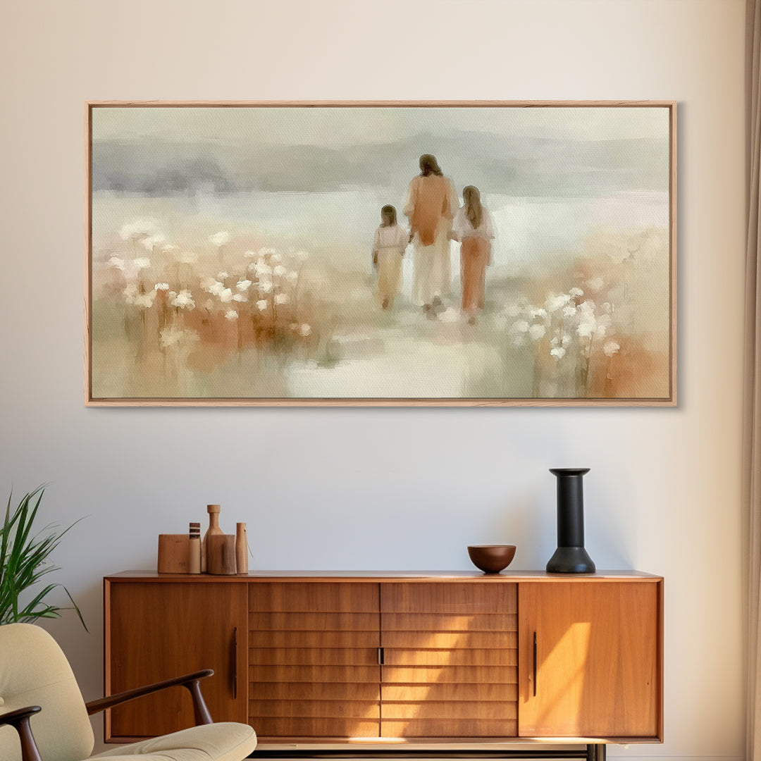 Path Of Mercy – Framed Canvas Print – Christian Wall Art – Christian Art Work – Jesus Painting – Modern Christian Art – Christian Decoratio