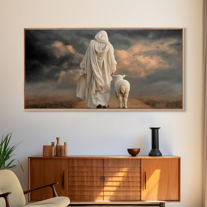 Stormless Guidance – Framed Canvas Print – Christian Wall Art – Jesus Painting – Christian Art Canvas – Christian Christmas Art – Large Chr