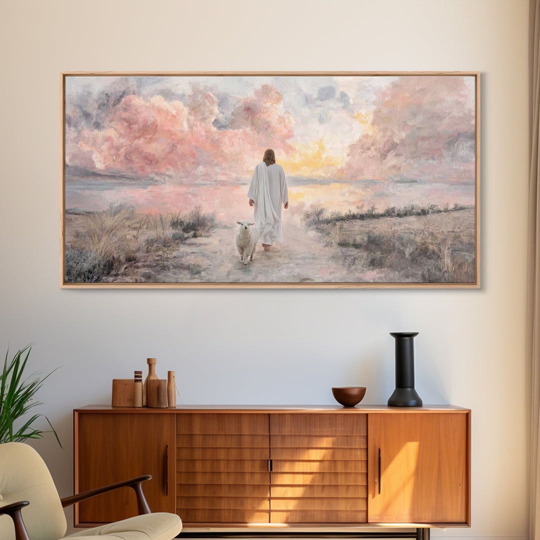 Radiant Dawn – Framed Canvas Print – Jesus Painting – Christian Christmas Art – Christian Art Canvas – Modern Christian Art – Christian Wal