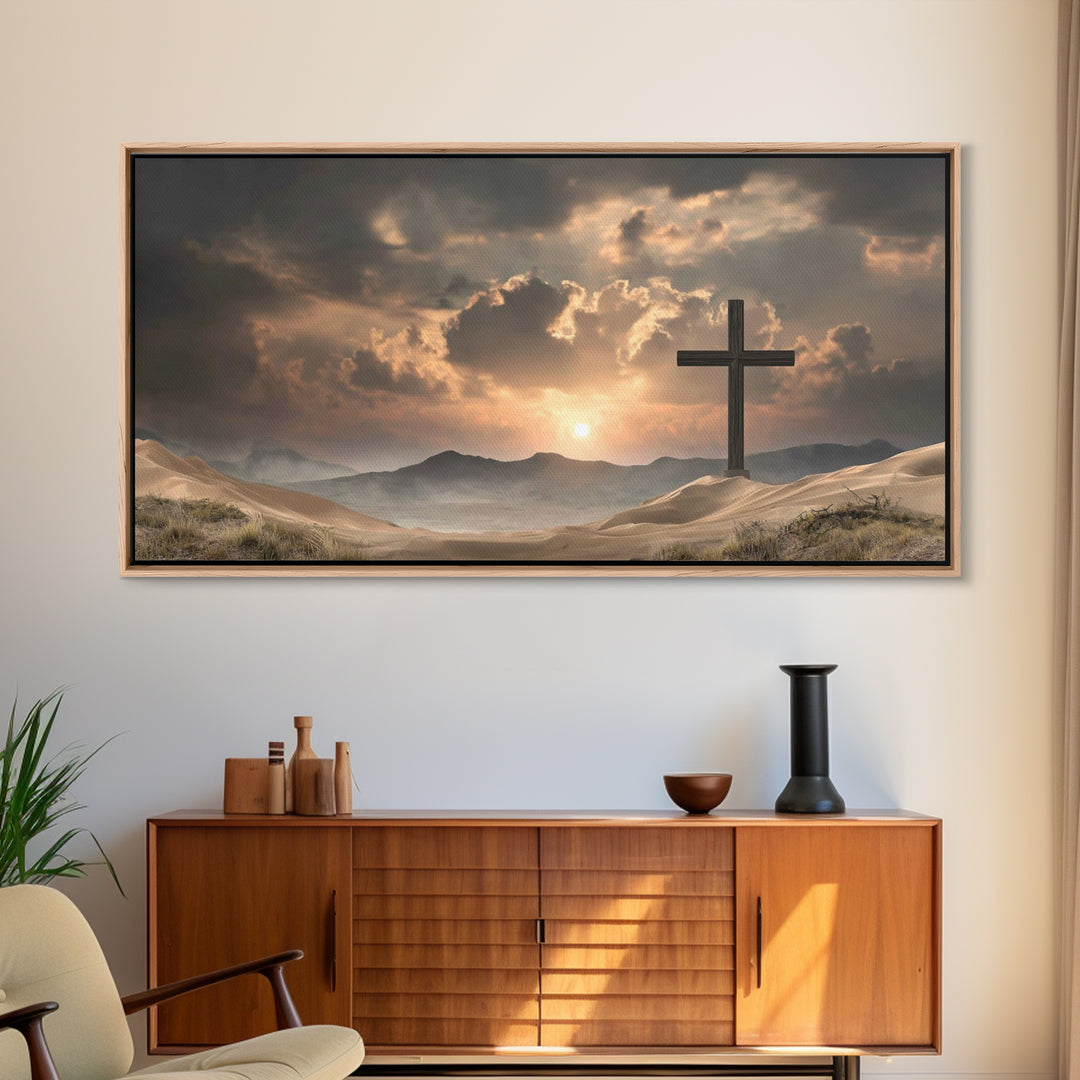Valley Of Grace | Framed Canvas Print | Christian Art Canvas | Christian Wall Art | Moody Christian Art | Christian Painting | Christian Gi