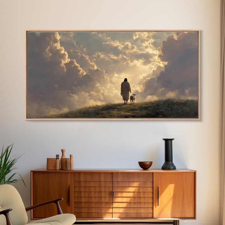 Heavenly Pathway – Framed Canvas Print – Jesus Christmas Art – Christian Art Canvas – Christian Wall Art – Large Christian Painting – Chris
