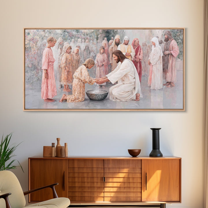 Living Waters – Framed Canvas Print – Christian Art Canvas – Jesus Painting – Christian Art Work – Christian Wall Art – Modern Christian Ar