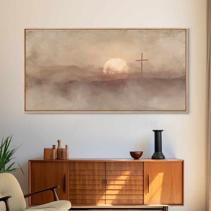 Desert Redemption, Framed Canvas Print, Christian Wall Art, Christian Art Canvas, Christian Art Work, Modern Christian Painting, Christian