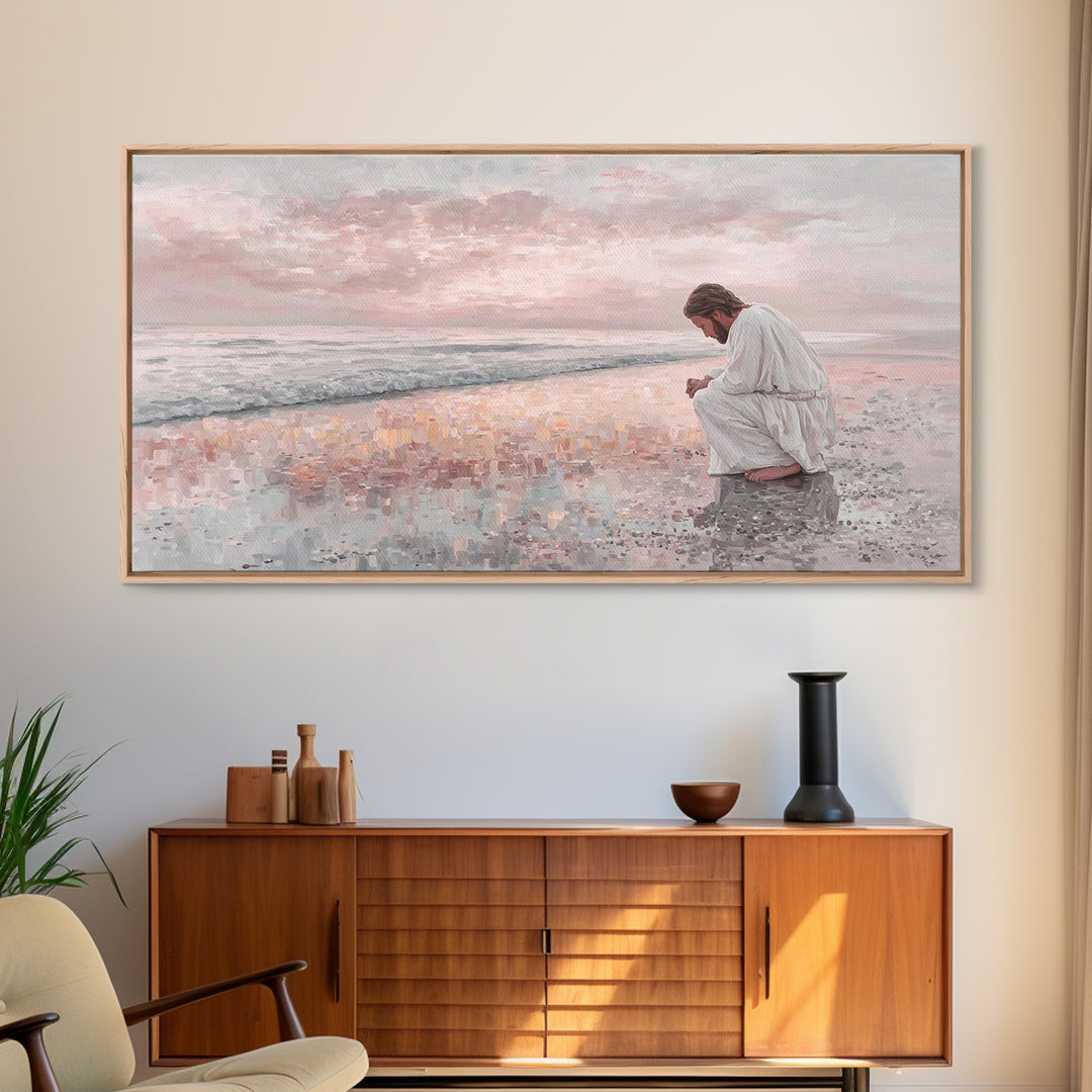 Dawn of Mercy | Framed Canvas Print | Christian Art Canvas | Jesus Painting | Large Christian Painting | Subtle Christian Art | Christian C