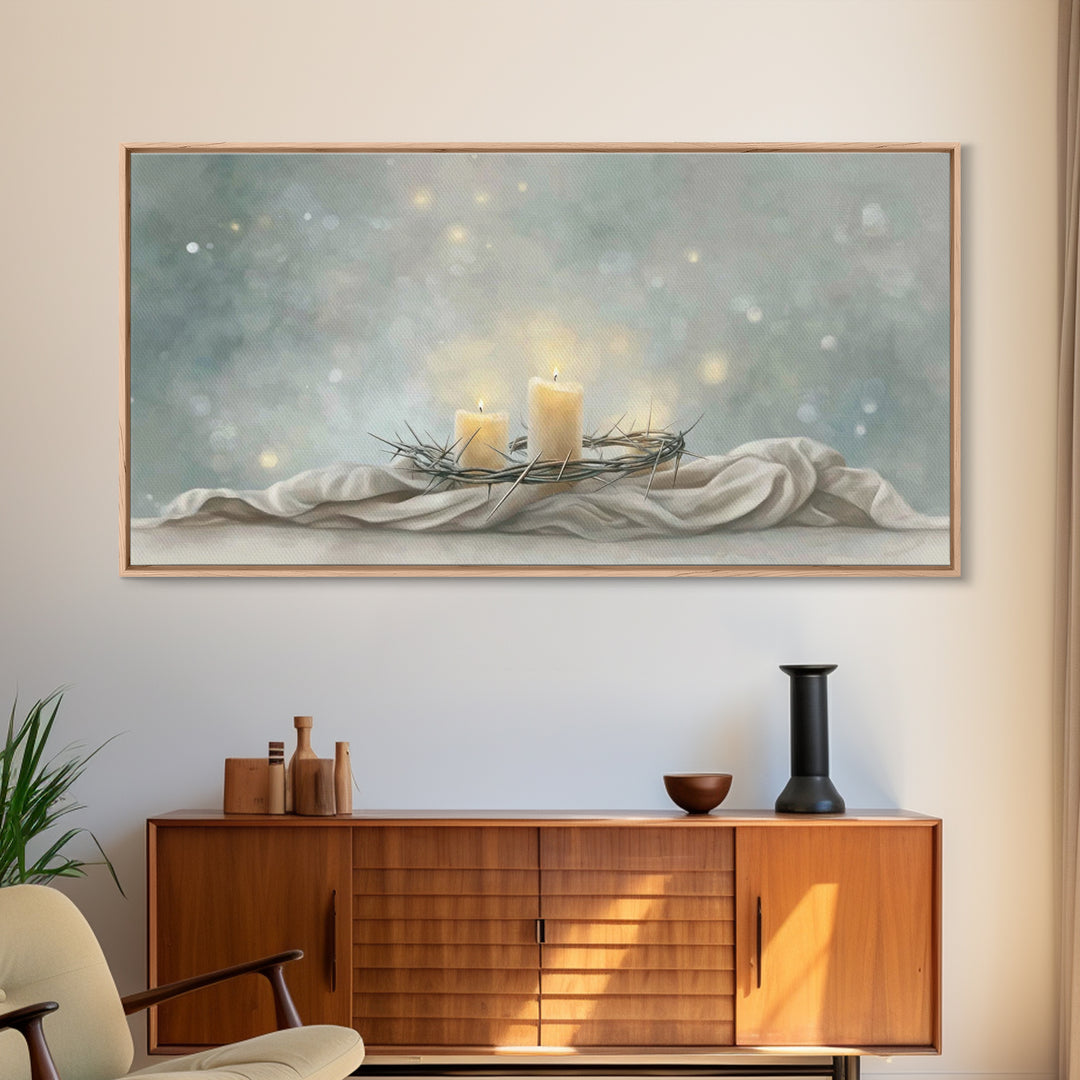 Sunset Of Mercy – Framed Canvas Print – Christian Wall Art – Christian Art Print – Subtle Christian Art – Christian Gift – Christian Christ