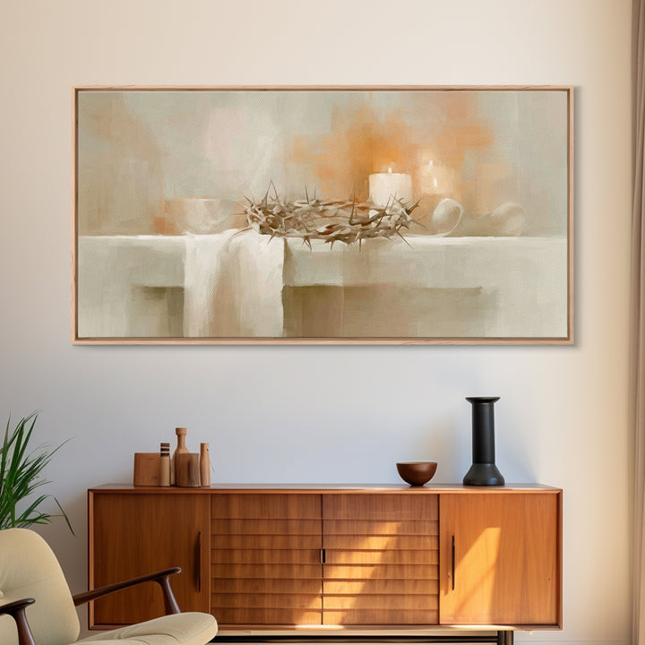 Crown Of Light | Framed Canvas Print | Christian Art Canvas | Christian Wall Art | Minimalist Christian Art | Christian Decor | Christian A
