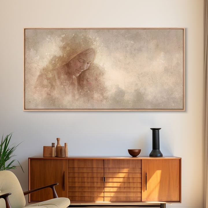 Tender Devotion – Framed Canvas Print – Christian Wall Art – Jesus Painting – Christian Art Canvas – Christmas Art – Large Christian Art