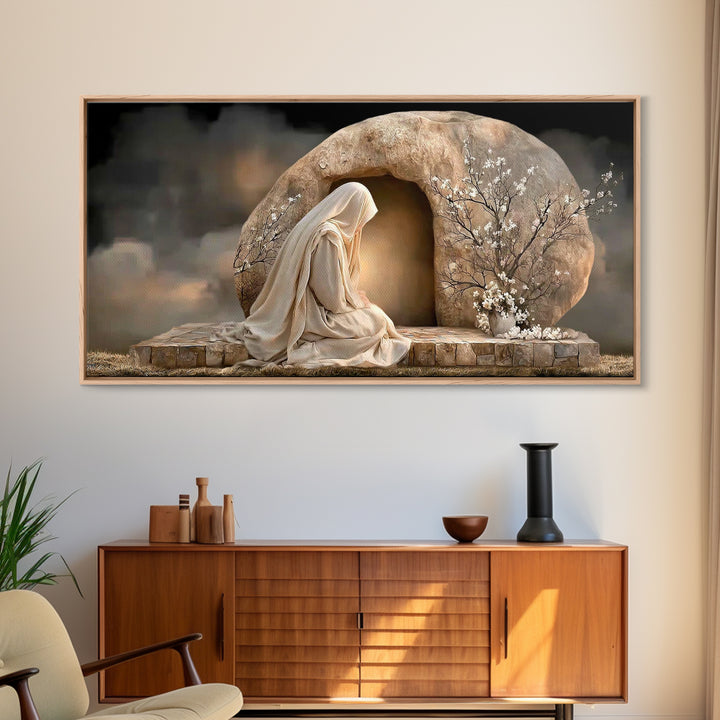 Garden Vigil – Framed Canvas Print – Jesus Painting – Christmas Art – Christian Wall Art – Large Christian Art – Christian Art Canvas