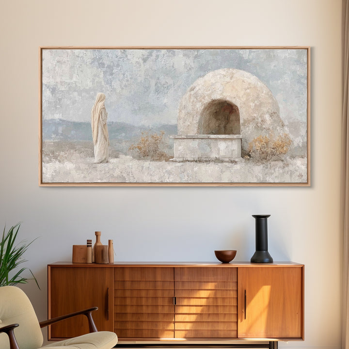 Silent Dawn – Framed Canvas Print – Large Christian Art – Christian Art Canvas – Jesus Painting – Christian Wall Art – Christmas Art