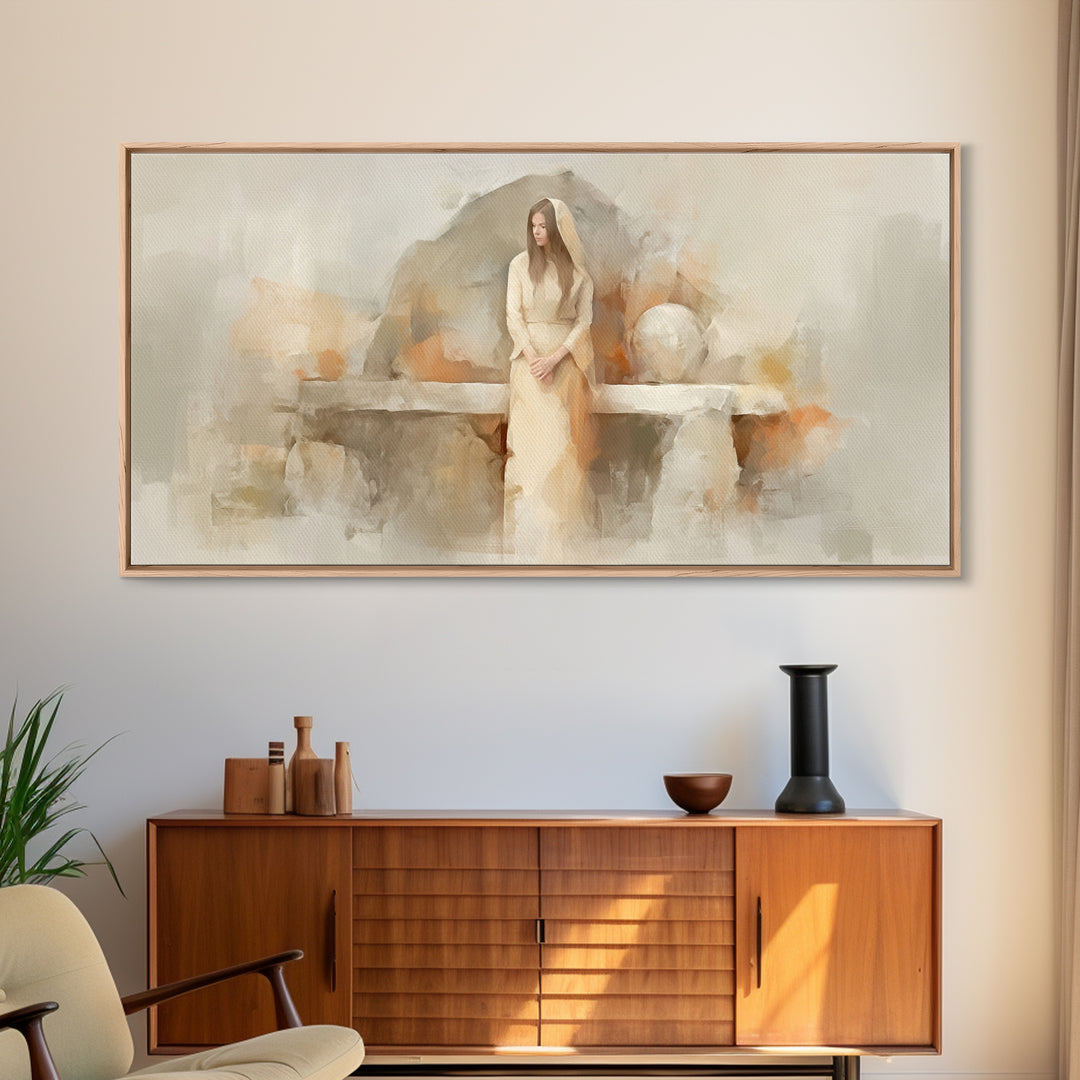 Faithful Hope – Framed Canvas Print – Christian Art Canvas – Christian Wall Art – Christmas Art – Jesus Painting – Large Christian Art