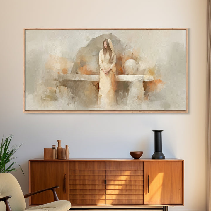 Faithful Hope – Framed Canvas Print – Christian Art Canvas – Christian Wall Art – Christmas Art – Jesus Painting – Large Christian Art