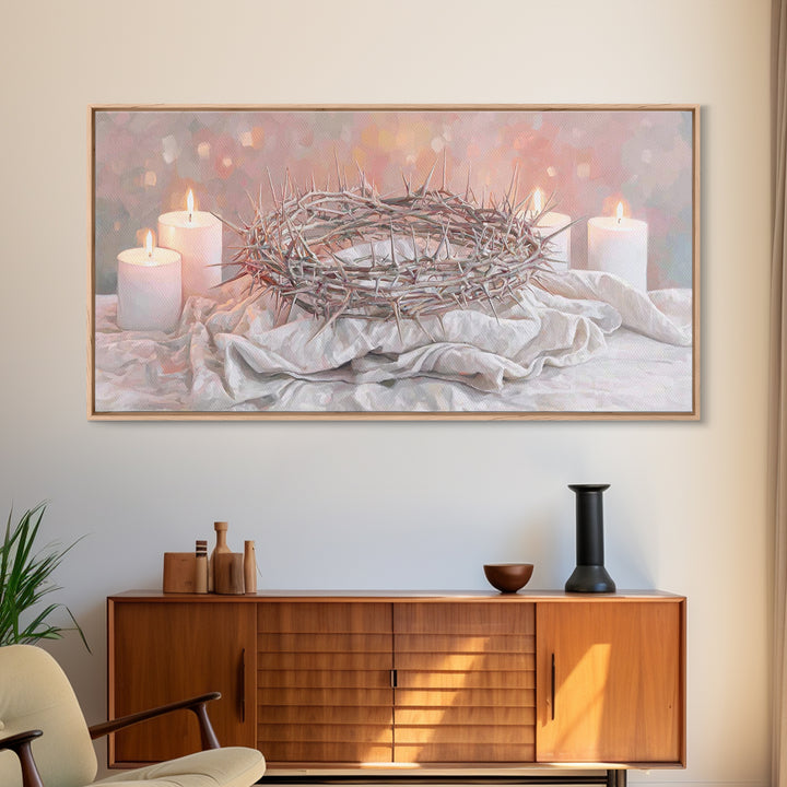 Thorns Of Glory, Framed Canvas Print, Christian Art Canvas, Christian Wall Art, Moody Christian Art, Christian Paintings, Christian Gift Id