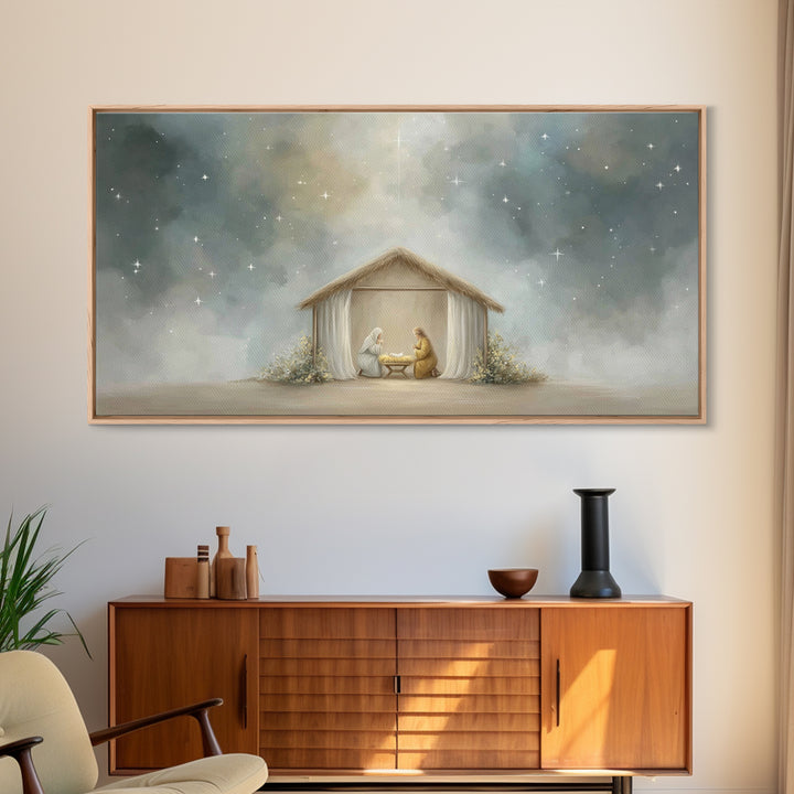 Autumn Grace Walk – Framed Canvas Print – Christian Wall Art – Christian Art Canvas – Subtle Christian Art – Jesus Painting – Art Print