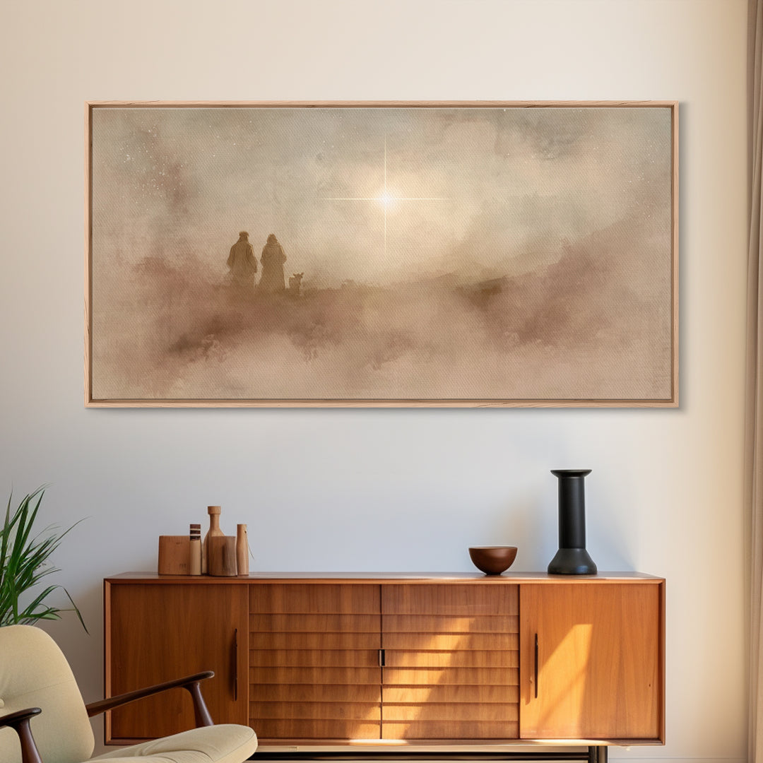 Holy Mist Rising, Framed Canvas Print, Christian Art Canvas, Christian Christmas Art, Christmas Art, Christian Wall Art, Christian Gift Ide