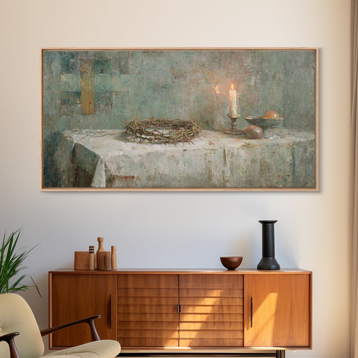 Holy Offering – Framed Canvas Print – Christian Wall Art – Christian Art Canvas – Vintage Christian Art – Christian Art Painting – Christia