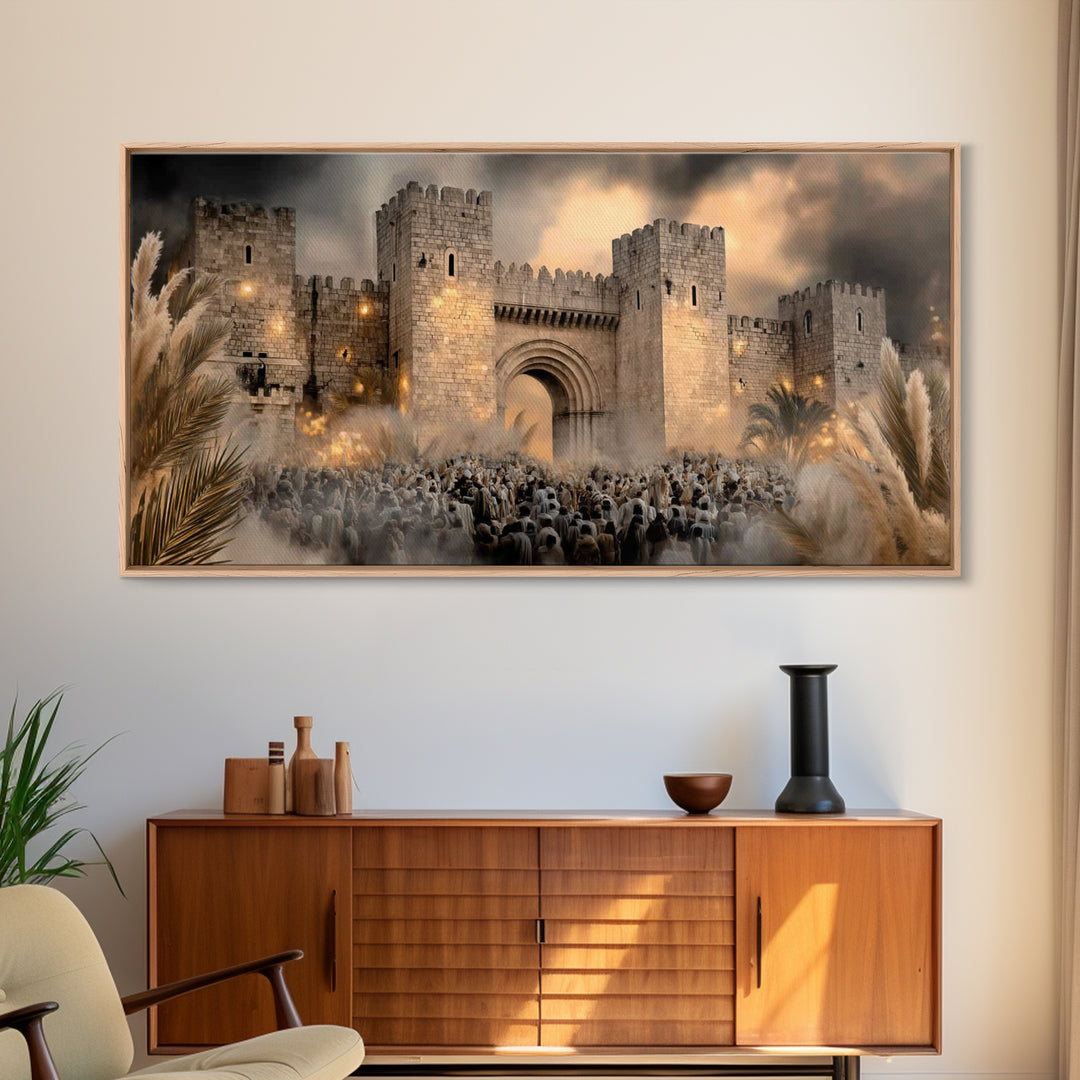 City Of Palms – Framed Canvas Print – Christian Wall Art – Christian Art Canvas – Modern Christian Art – Jesus Art Print
