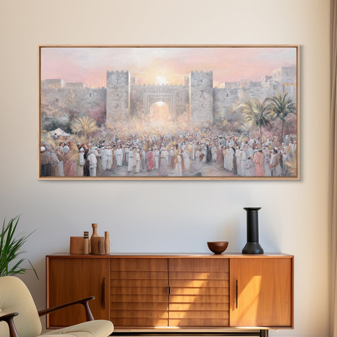Hosanna Sunrise – Framed Canvas Print – Christian Christmas Art – Christian Art Canvas – Christian Wall Art – Large Christian Painting