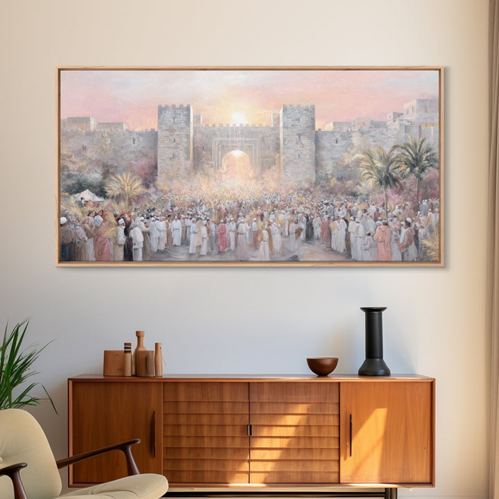 Hosanna Sunrise – Framed Canvas Print – Christian Christmas Art – Christian Art Canvas – Christian Wall Art – Large Christian Painting