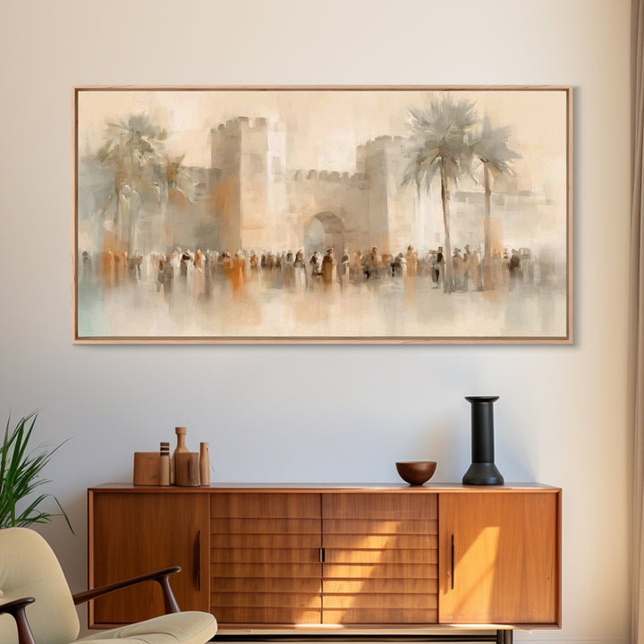 Gate Of Peace – Framed Canvas Print – Christian Wall Art – Jesus Painting – Christian Art Canvas – Christian Decor – Christmas Art