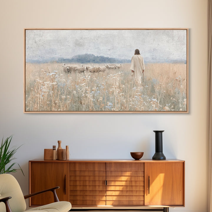 Fields Of Mercy, Framed Canvas Print, Christian Art Print, Jesus Painting, Christian Wall Art, Modern Christian Art, Christian Christmas Ar