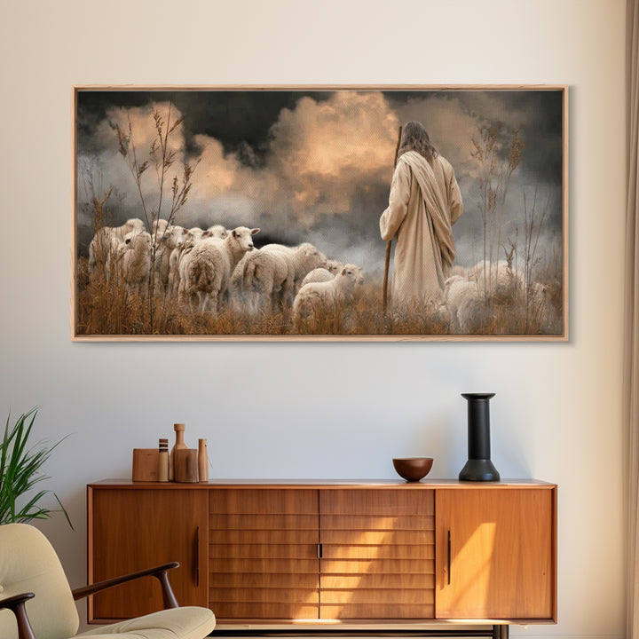 Hillside Hope | Framed Canvas Print | Christian Art Canvas | Christian Wall Art | Jesus Painting | Christian Christmas Art | Modern Christi