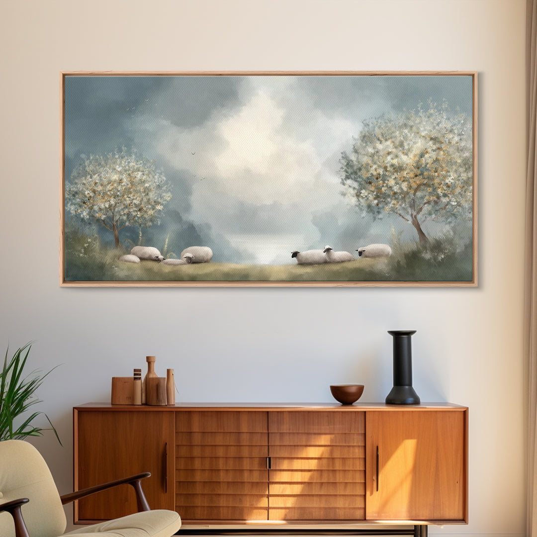 Blossoms Of Peace, Framed Canvas Print, Christian Art Print, Jesus Canvas Art, Christian Decor, Christmas Wall Art