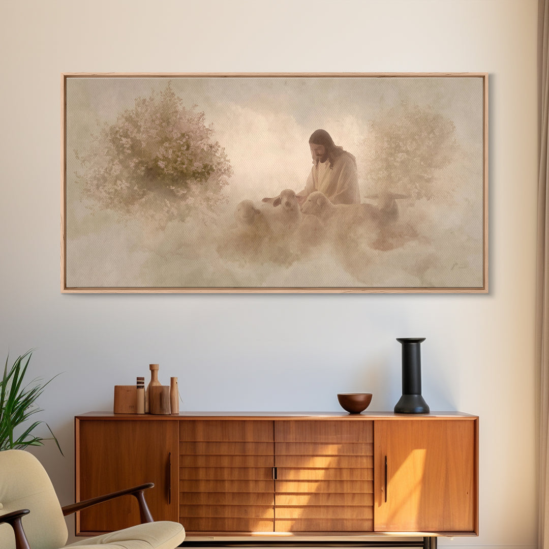 Heavenly Path - Framed Canvas Print - Christian Art Canvas - Jesus Painting Canvas - Christian Decorations - Christmas Art Prints