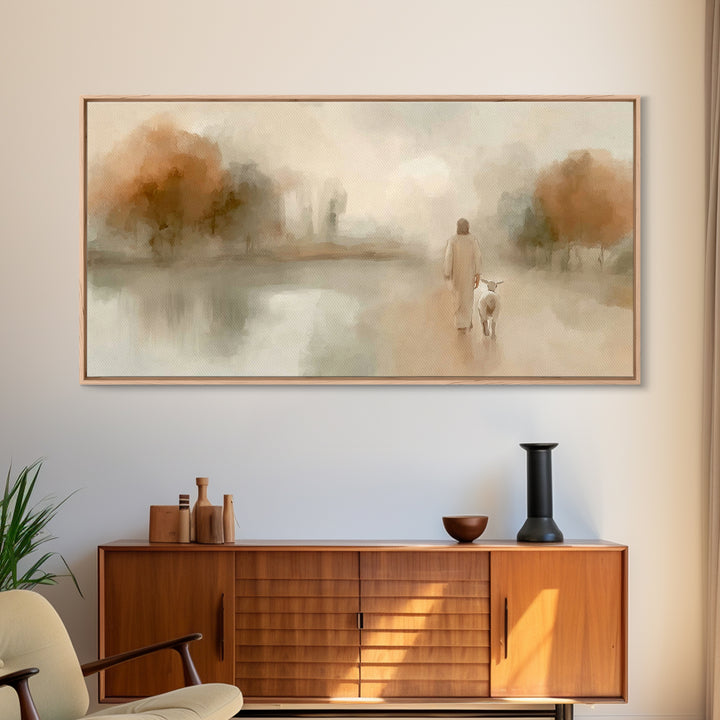 Quiet Redeemer – Framed Canvas Print – Christian Art Canvas – Jesus Painting – Christian Wall Art – Minimalist Christian Art – Christian Gi