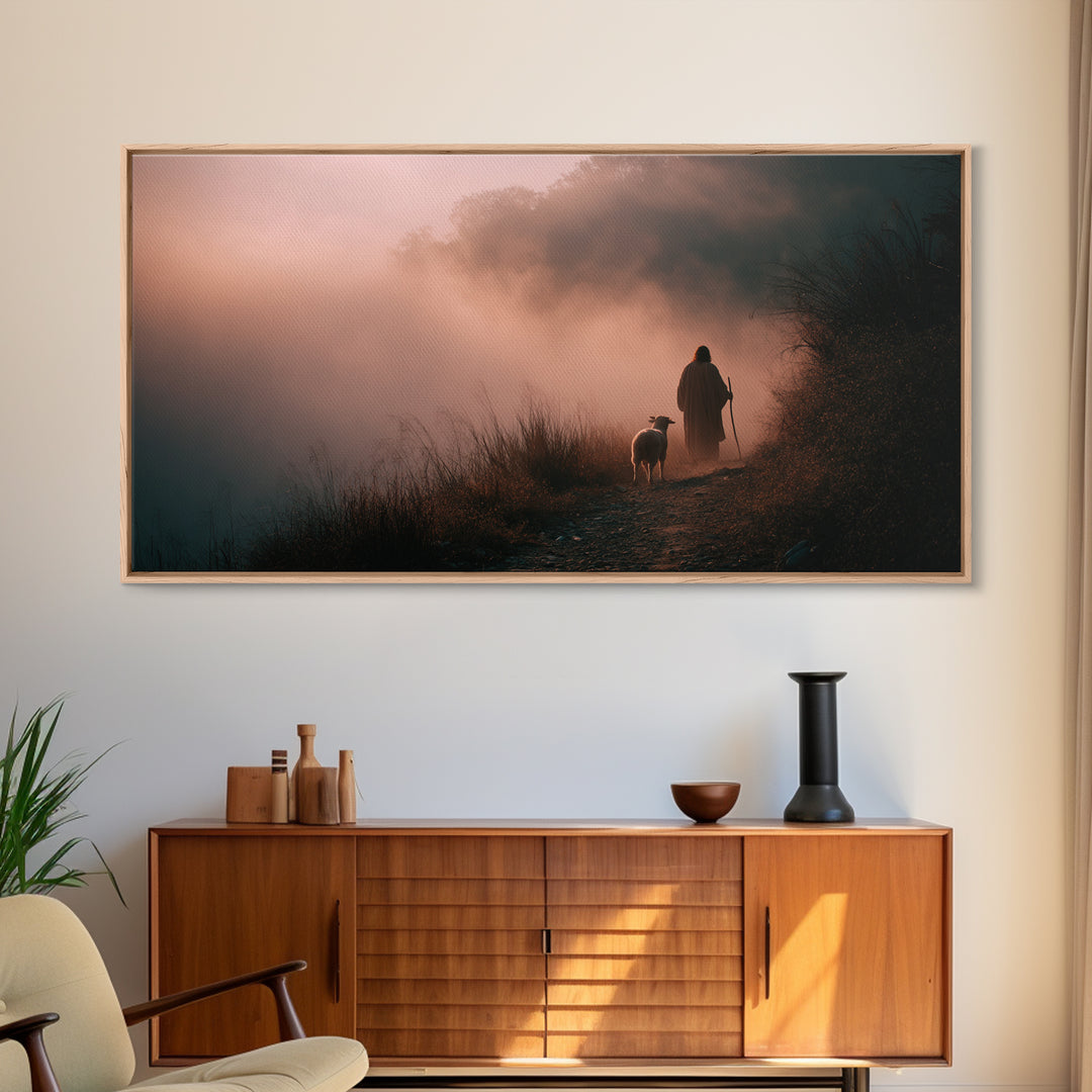 Dawn Of Mercy, Framed Canvas Print, Christian Art Canvas, Jesus Painting, Christian Wall Art, Moody Christian Art, Christian Decor