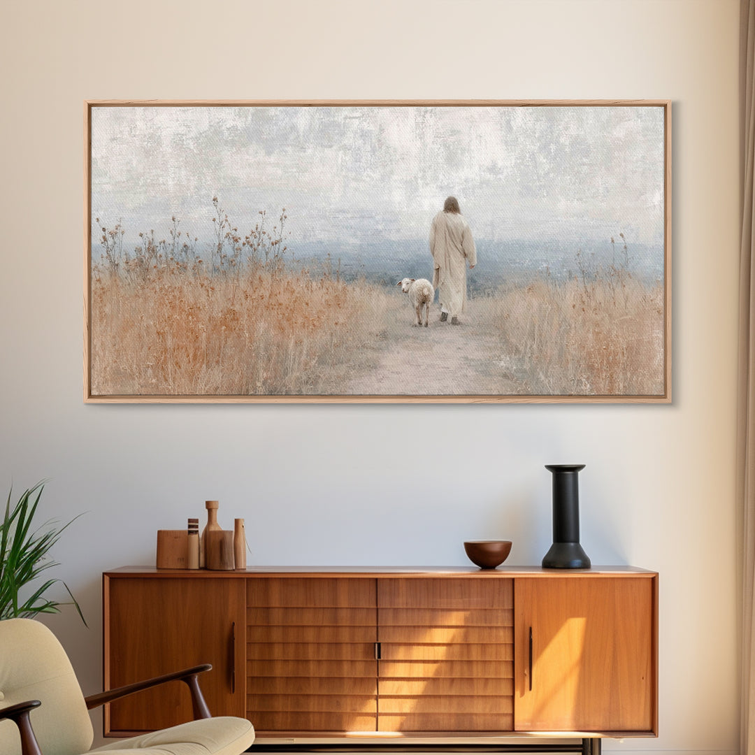 Holy Night Path | Framed Canvas Print | Christian Art Canvas | Jesus Painting | Christian Wall Art | Modern Christian Painting | Christian