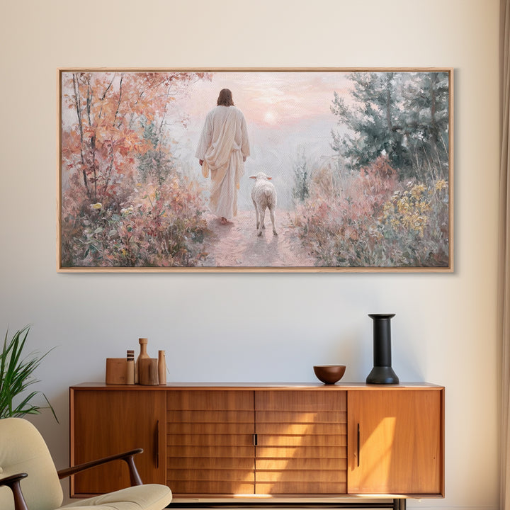Sanctuary Light, Framed Canvas Print, Christian Art Canvas, Christian Wall Art, Jesus Painting, Large Christian Art, Christian Gift Ideas