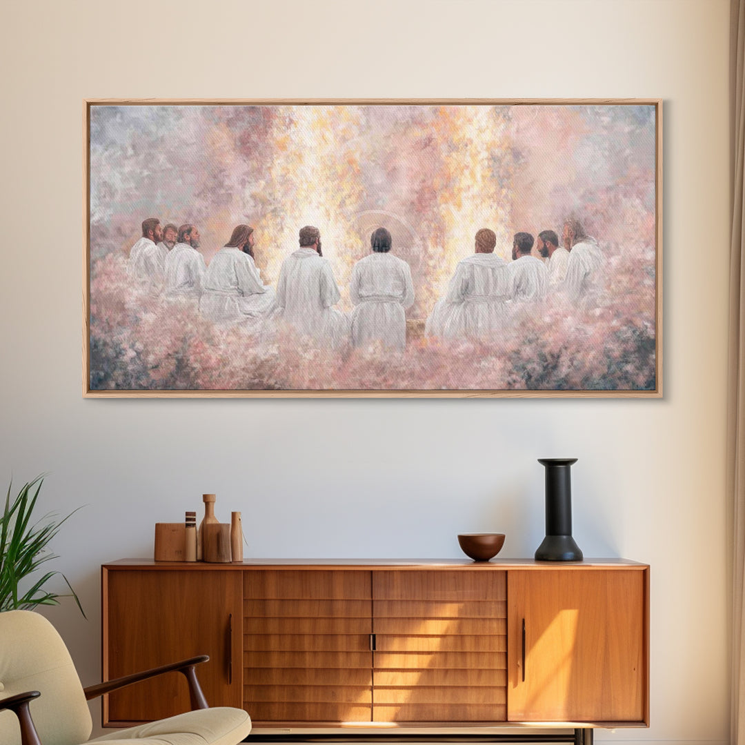 Circle Of Peace, Framed Canvas Print, Christian Art Print, Jesus Painting, Christian Wall Art, Christmas Canvas Wall Art