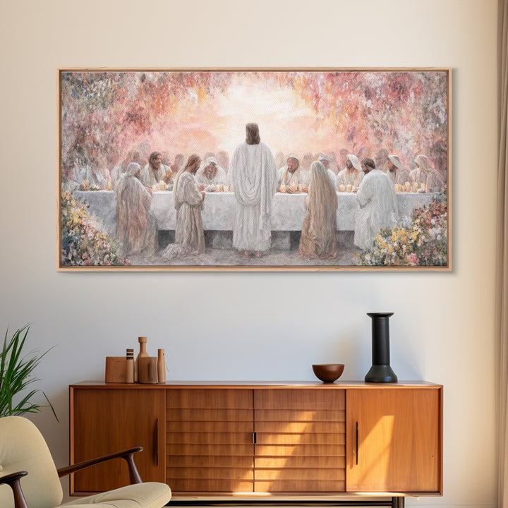 Radiant Supper | Framed Canvas Print | Christian Wall Art | Jesus Painting | Christian Christmas Art | Christian Art Canvas