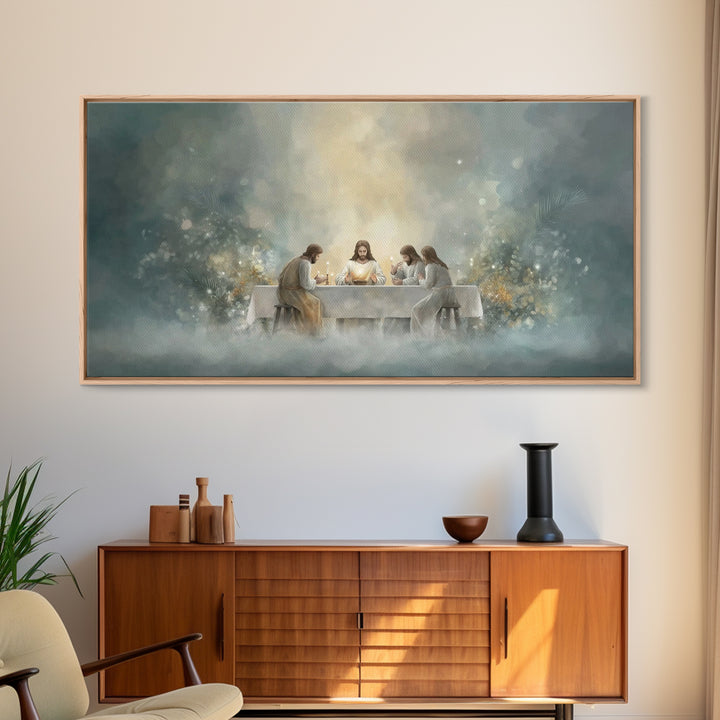 Heavenly Banquet – Framed Canvas Print – Christian Art Canvas – Jesus Painting – Christian Wall Art – Christmas Art Prints