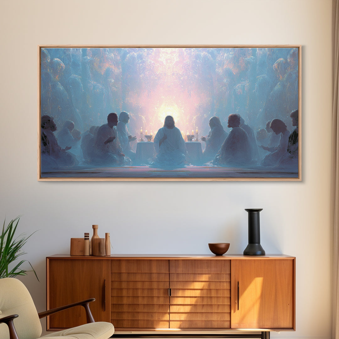 Celestial Feast | Framed Canvas Print | Christian Wall Art | Christian Art Canvas | Jesus Painting | Christmas Art Work