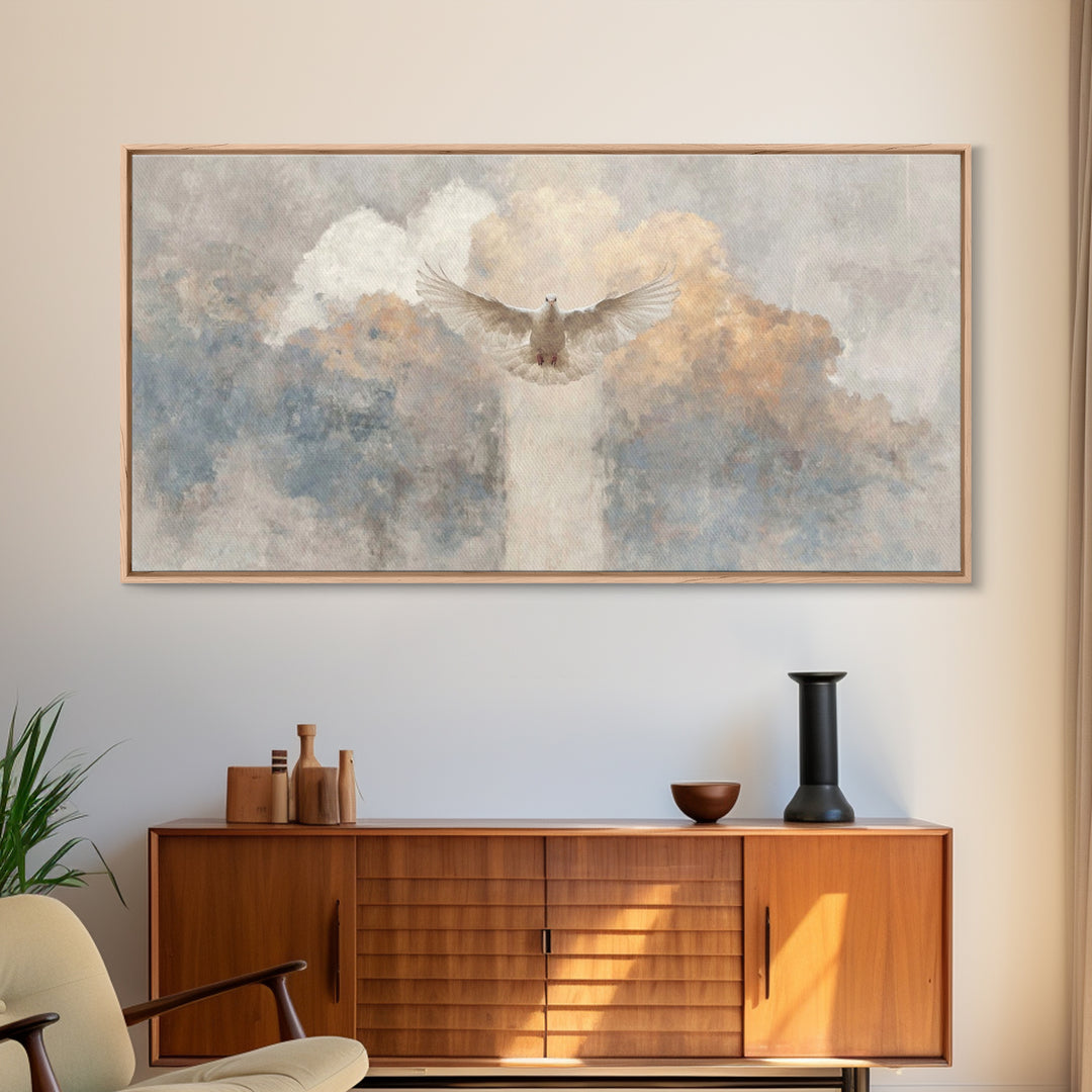 Heavenly Flight | Framed Canvas Print | Christian Art Canvas | Subtle Christian Art | Christian Decorations | Christian Gift