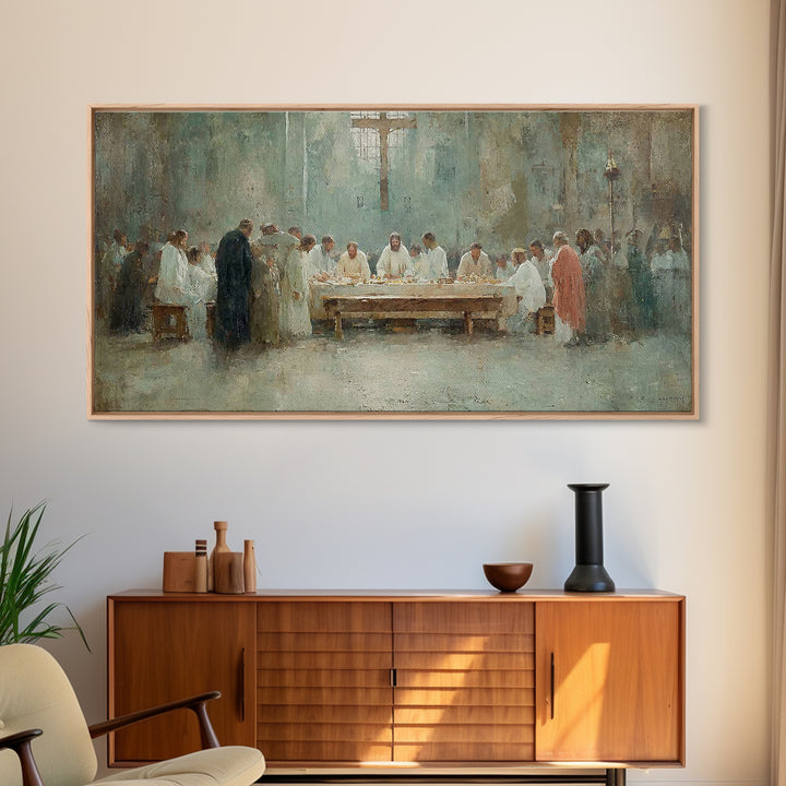 Sacred Communion Light – Framed Canvas Print – Christian Wall Art – Jesus Painting – Christian Art Canvas – Christian Decor – Christian Art