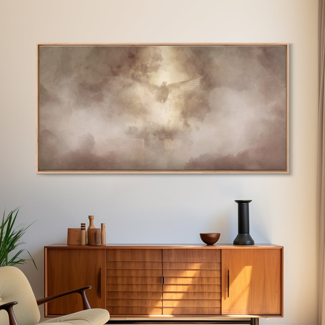 Spirit Ascending, Framed Canvas Print, Christian Art Painting, Modern Christian Painting, Christian Wall Art, Unique Christian Art