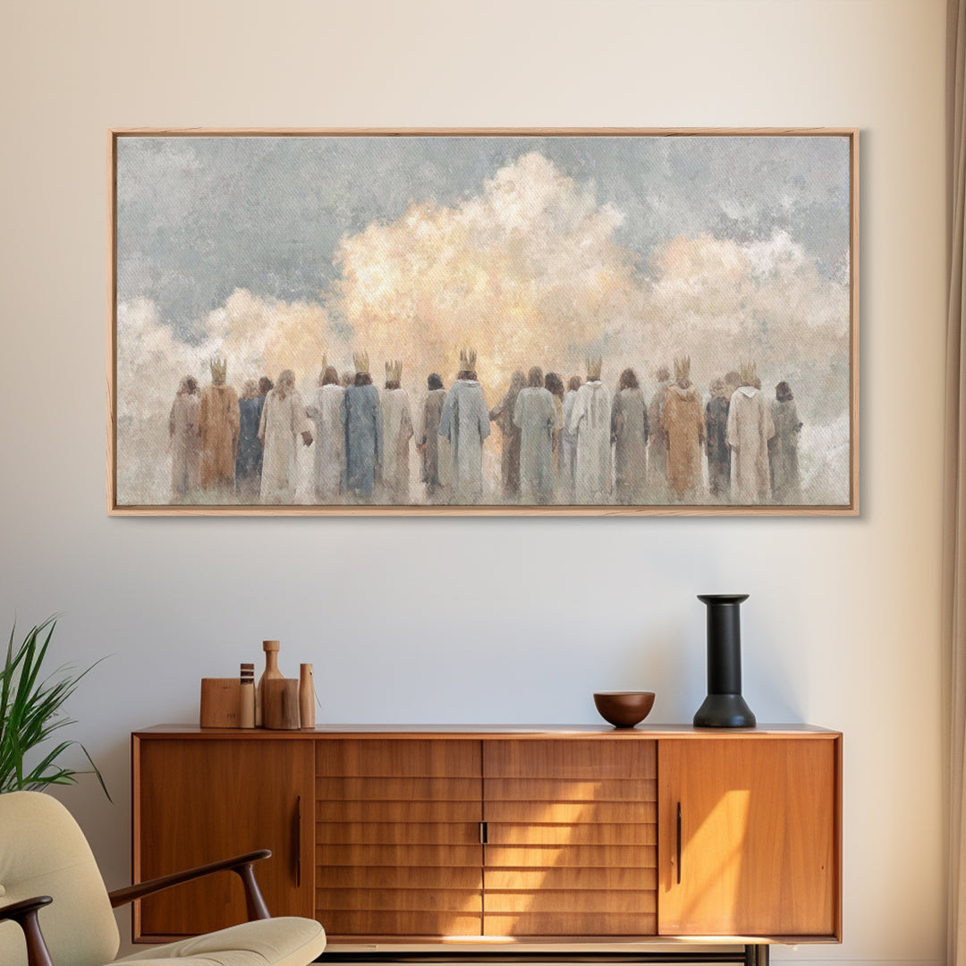 Crowns Of Glory – Framed Canvas Print – Christian Wall Art – Christian Art Print – Subtle Christian Art – Modern Christian Painting – Chris