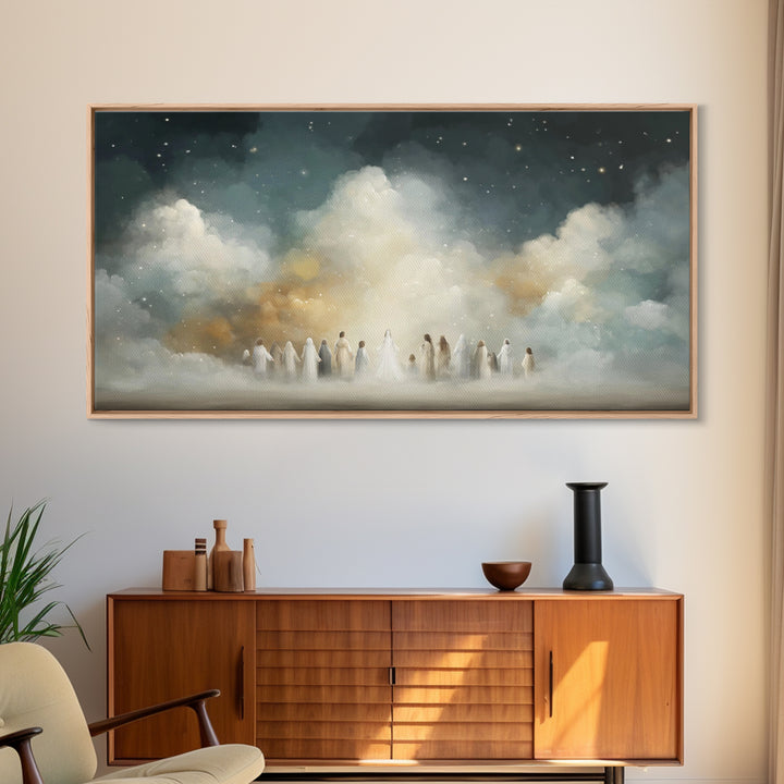 Starry Ascension – Framed Canvas Print – Christian Christmas Art – Christian Wall Art – Modern Christian Art – Christian Art Canvas – Chris