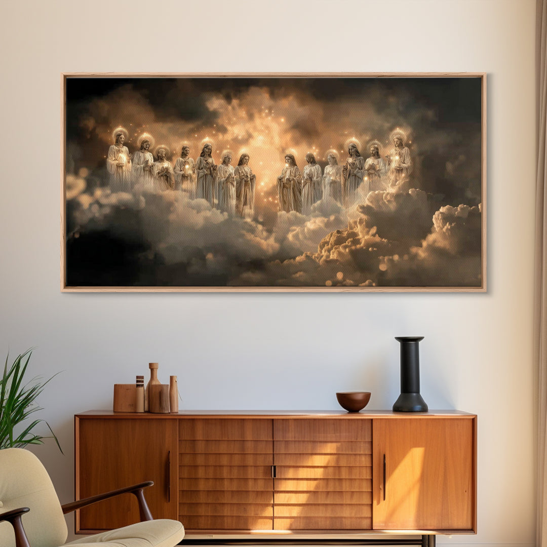 Radiant Apostles – Framed Canvas Print – Jesus Painting – Christian Art Canvas – Christian Wall Art – Vintage Christian Art – Large Christi