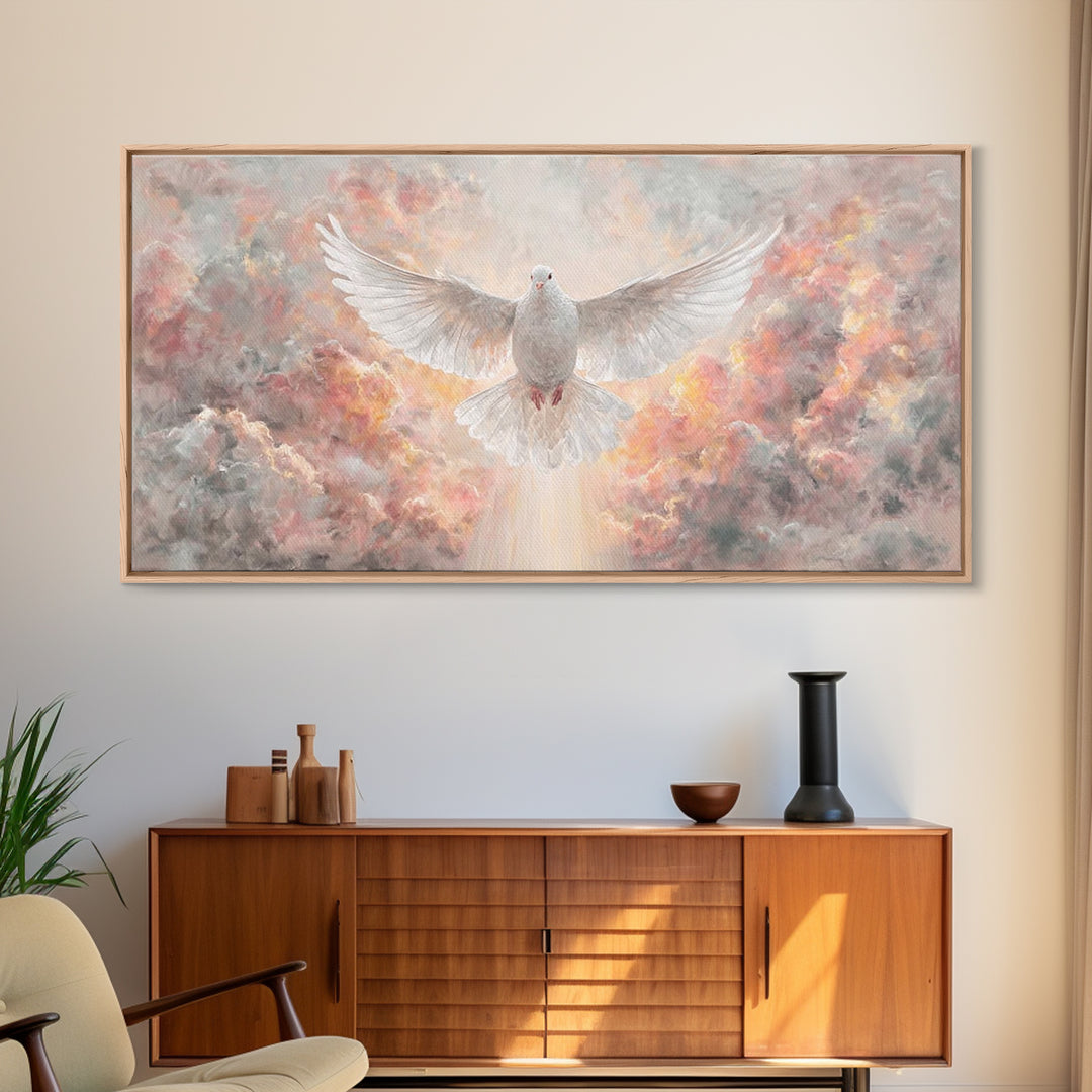 Radiant Descent – Framed Canvas Print – Christian Art – Christian Christmas Art – Framed Christmas Art – Christian Art Gift