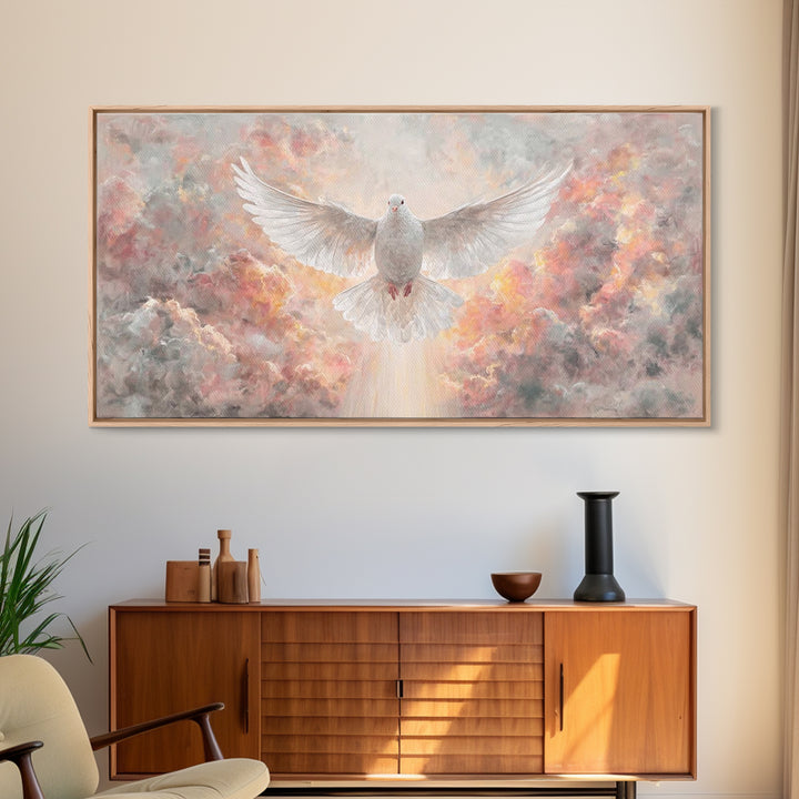 Radiant Descent – Framed Canvas Print – Christian Art – Christian Christmas Art – Framed Christmas Art – Christian Art Gift