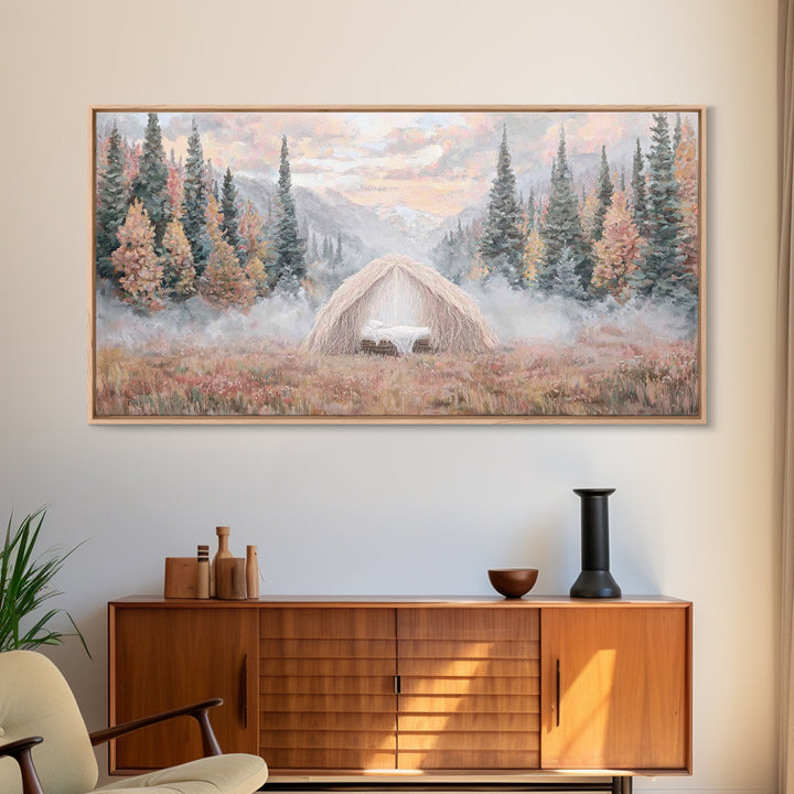 Forest Nativity | Framed Canvas Print | Christian Christmas Art | Jesus Painting | Christian Wall Art | Christmas Art | Christian Art Canva