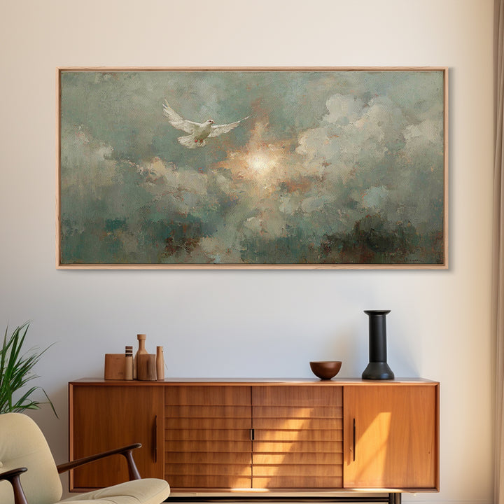 Peaceful Rise | Framed Canvas Print | Christian Art Work | Christmas Canvas Wall Art | Christian Christmas Decorations | Christian Art