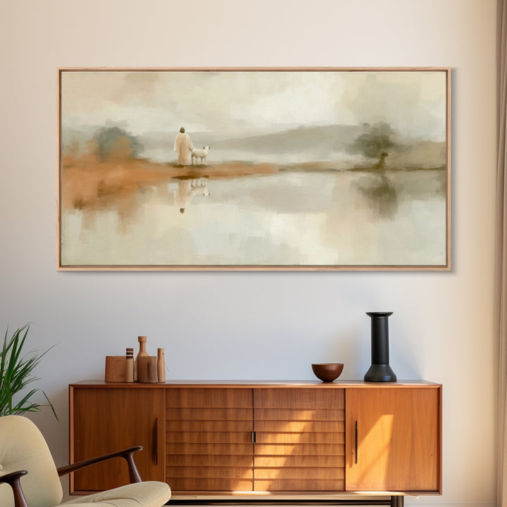 Guiding Mist Path – Framed Canvas Print – Christian Wall Art – Jesus Art Print – Christian Art Canvas – Christian Gift Ideas