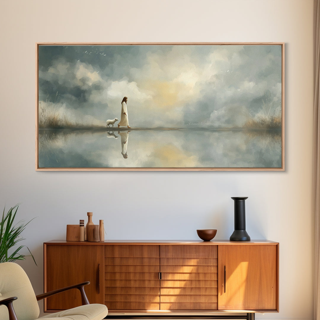 River Of Mercy – Framed Canvas Print – Christian Wall Art – Christian Art Canvas – Jesus Art Print – Christmas Art Prints
